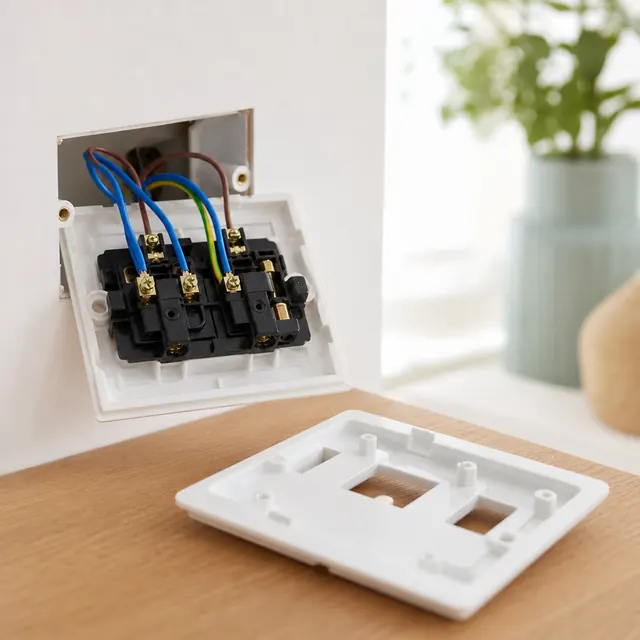 Old rewireable fuse board with the cover removed