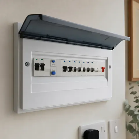 Consumer unit with the RCD tripped straight after resetting