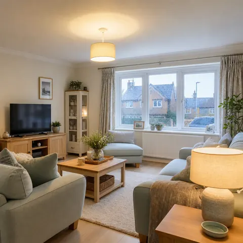 Living room lights dimming during a storm outside