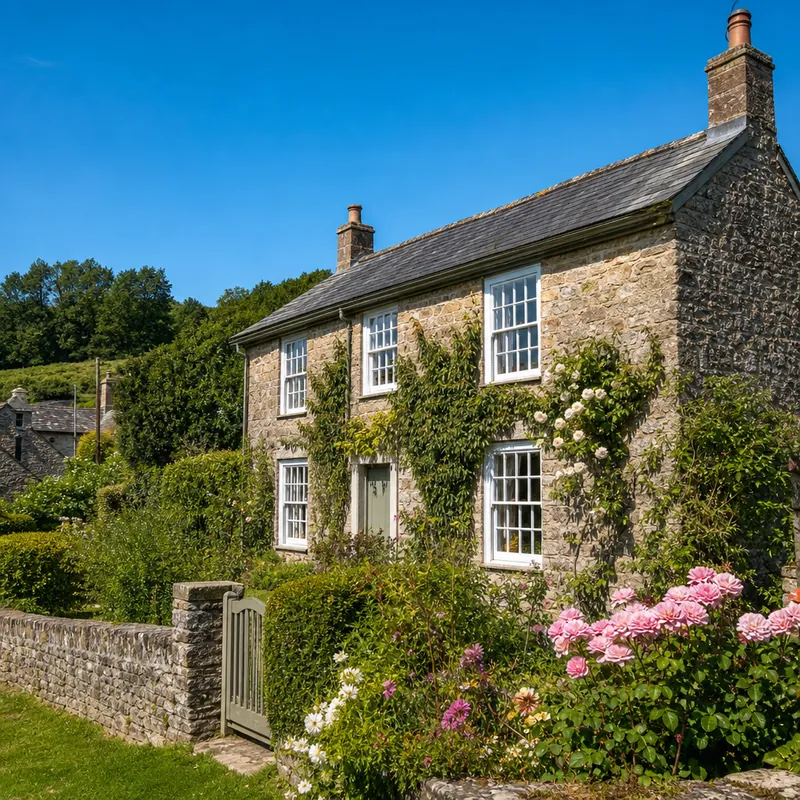 Stone-built family home with a cottage garden in Greater Manchester